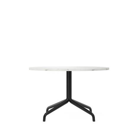 MENU Harbour Column -loungepöytä Marble white, musta teräsrunko