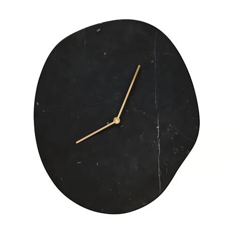 Ferm Living Melt seinäkello 28 x 33 cm Black marble – kuva 3/4