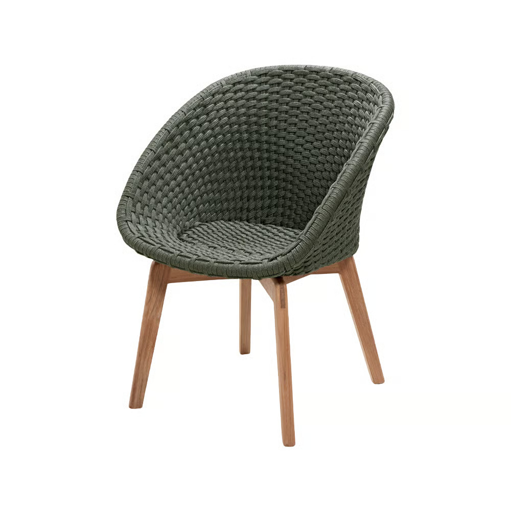Cane-line Peacock tuoli soft rope Tummanvihreä, tiikki