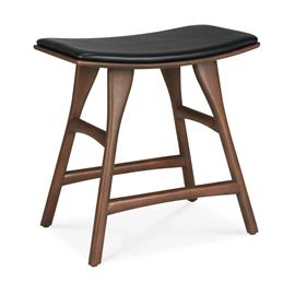 Ethnicraft Osso jakkara Teak-black leather