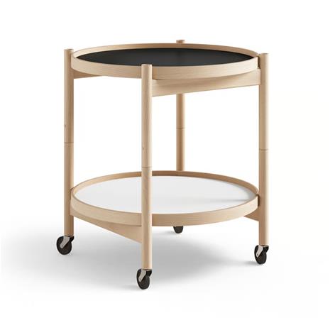 Brdr. Krä¼ger Bä¸lling Tray Table model 50 -rullapöytä Base, öljytty pyökkirunko