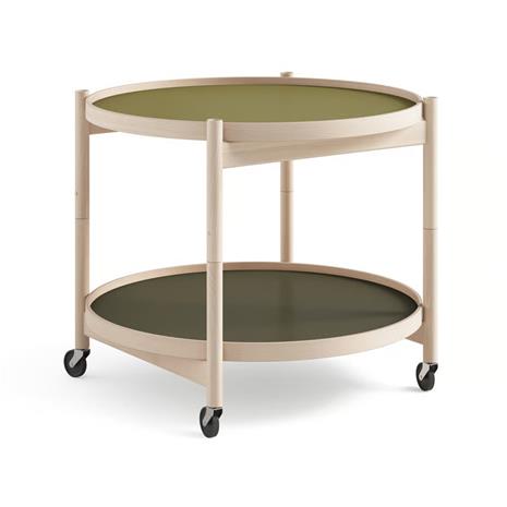 Brdr. Krä¼ger Bä¸lling Tray Table model 60 rullapöytä Leaf, käsittelemätön pyökkirunko