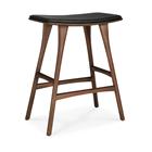 Ethnicraft Osso baarijakkara Teak -black leather, 65 cm