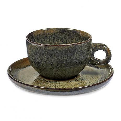 Serax Surface Cappuccino kuppi ja lautanen, Indi Grey