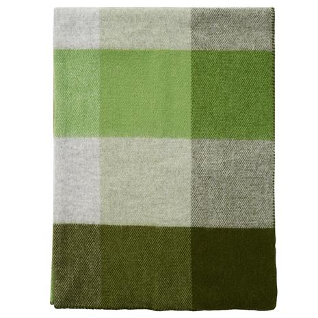 Klippan Yllefabrik Block Plaid 130x200 cm, Green – kuva 6/7