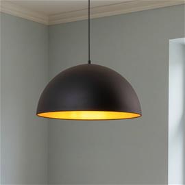 Lipeo-riippuvalaisin, musta/kulta, Ø 50 cm, metalli, E27