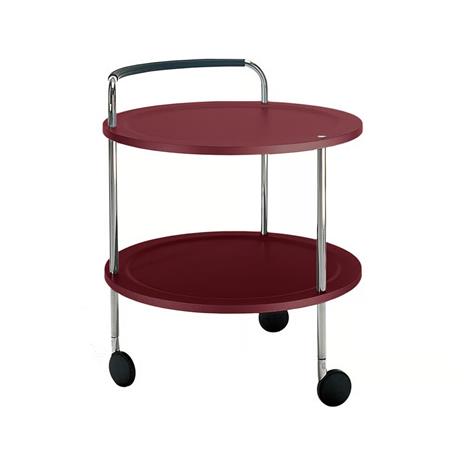 SMD Design Trolley Round basic -tarjoiluvaunu Viininpunainen, kromirunko