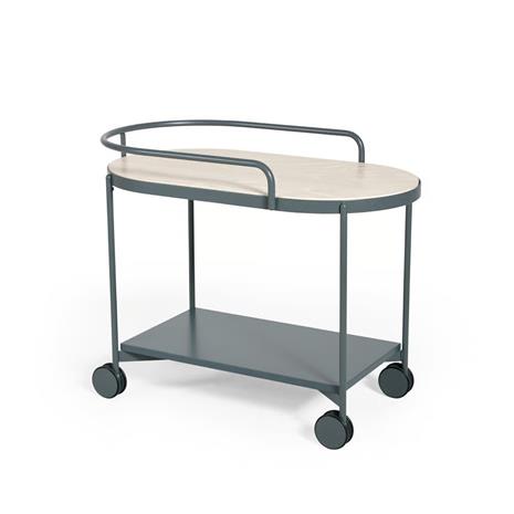 SMD Design Lene tarjoiluvaunu Grey, valkopigmentoitu saarnivaneri