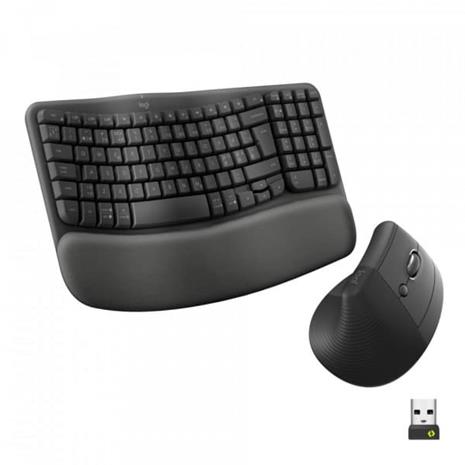 Logitech Wave & Lift Combo, langaton näppäimistö ja hiiri