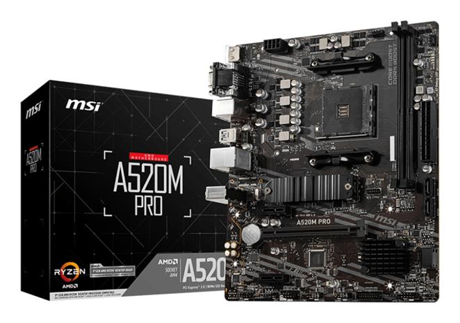 MSI A520M PRO - emolevy- micro-ATX -