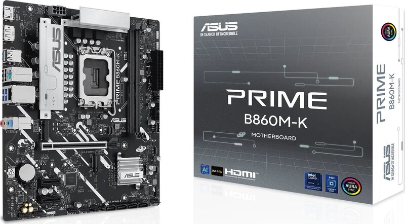 ASUS PRIME B860M-K Emolevy - Intel B860 - Intel LGA1851 socket - DDR5 RAM - Micro-ATX