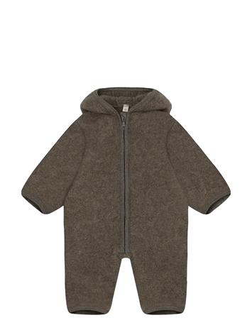 Huttelihut Pram Suit Wool Fleece - Beige - 104