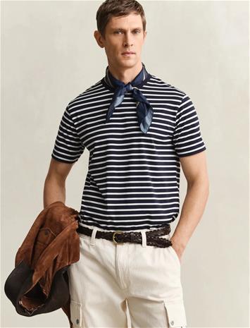 GANT Pima Stripe Ss Tshirt - Navy - XXXL