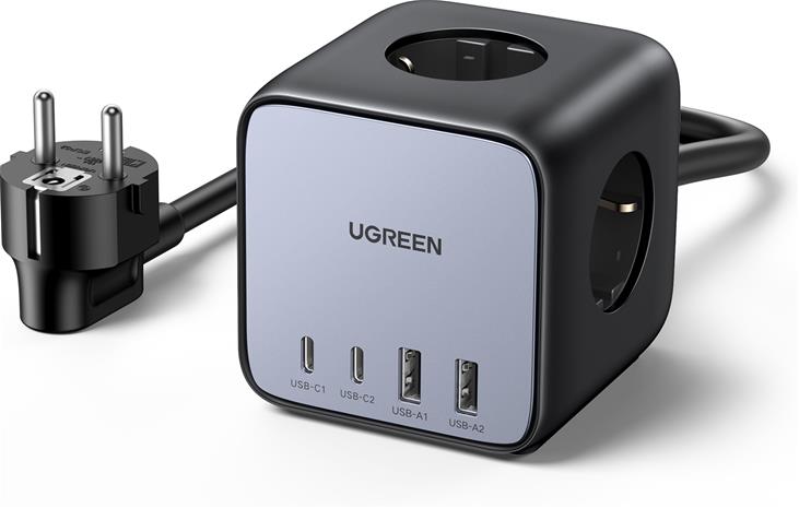 UGREEN Power Strip Cube EU UGREEN CD268, 65W, 1,8m (musta)