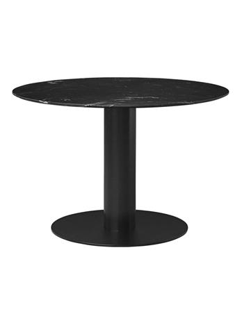 Gubi Gubi 2.0 -ruokapöytä Marble black, ä¸ 110, musta runko