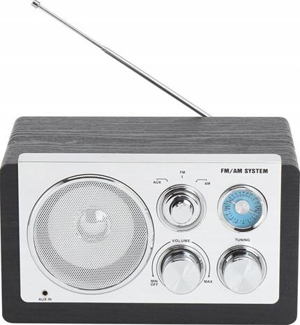 Denver FM/AM-radio, jossa on 3,5 mm:n tulo ja klassinen analoginen toiminto