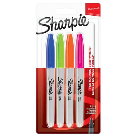 Sharpie Permanent Markers | Fine Point | Assorted Fun Colours | 4 Count