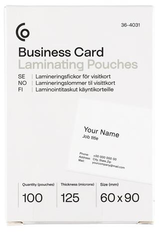 Laminaatti käyntikorttiin, Exibel