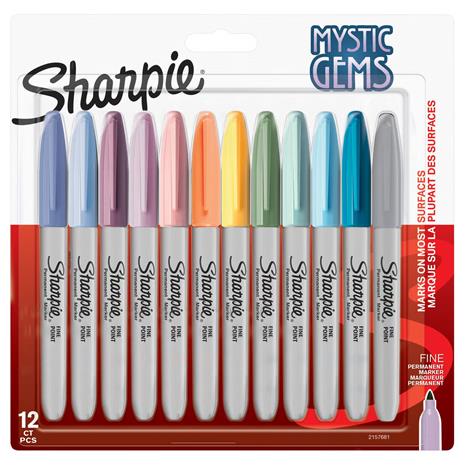 Sharpie Permanent Markers | Mystic Gem Special Edition | Fine Point | Assorted Colours | 12 Count
