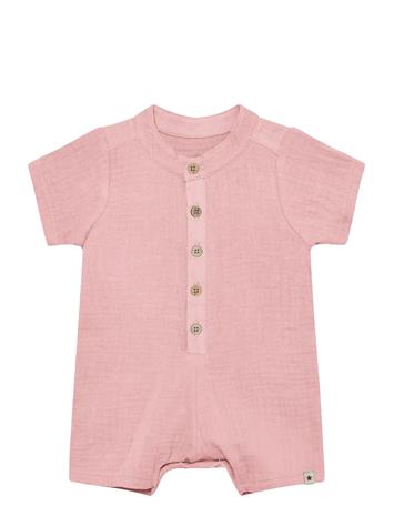 Huttelihut Playsuit Ss Muslin - Pink - 86