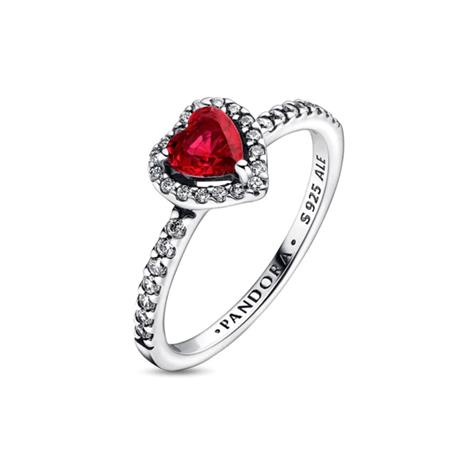 Pandora Timeless Ring Non-stackable Sparkling Red Elevated Heart sormus 198421C02-52