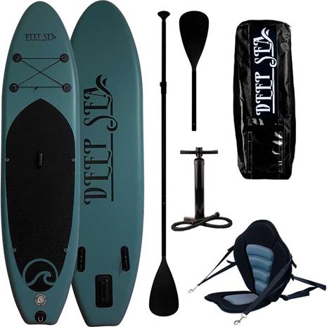 Deep Sea SUP-lautasetti Kayak Pro 300cm, Musta