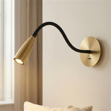 Zambelis H63 - LED-seinävalaisin LED/3W/230V messinki