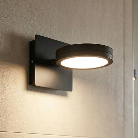 LIGHTME-LED-seinävalaisin Aqua down 1 lamppu musta