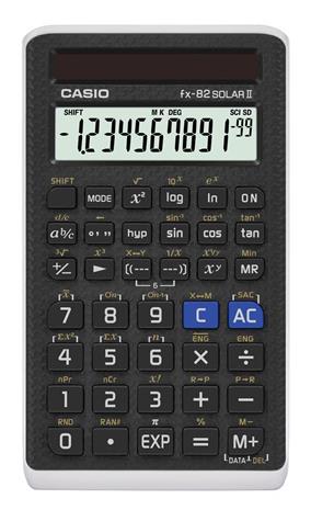Casio FX-82 SOLAR II, laskin aurinkokennolla