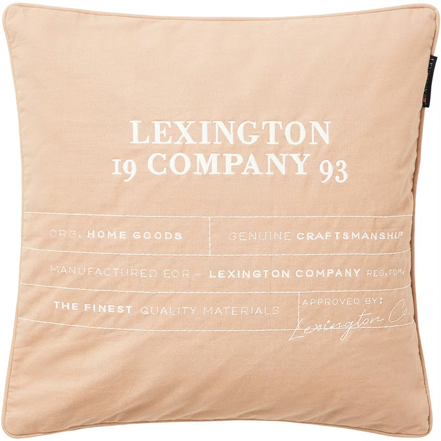 Lexington Logo Organic Cotton Canvas Tyynynpäällinen 50x50 Cm /beige - Koristetyynyt & Suojukset Luomupuuvilla Valkoinen - 12414102-2600-SH25