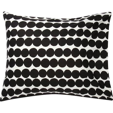 Marimekko Räsymatto Tyynynpäällinen 80x80 Cm / Valkoinen - Tyynyliinat Luomupuuvillaperkaali Musta - 074216-190