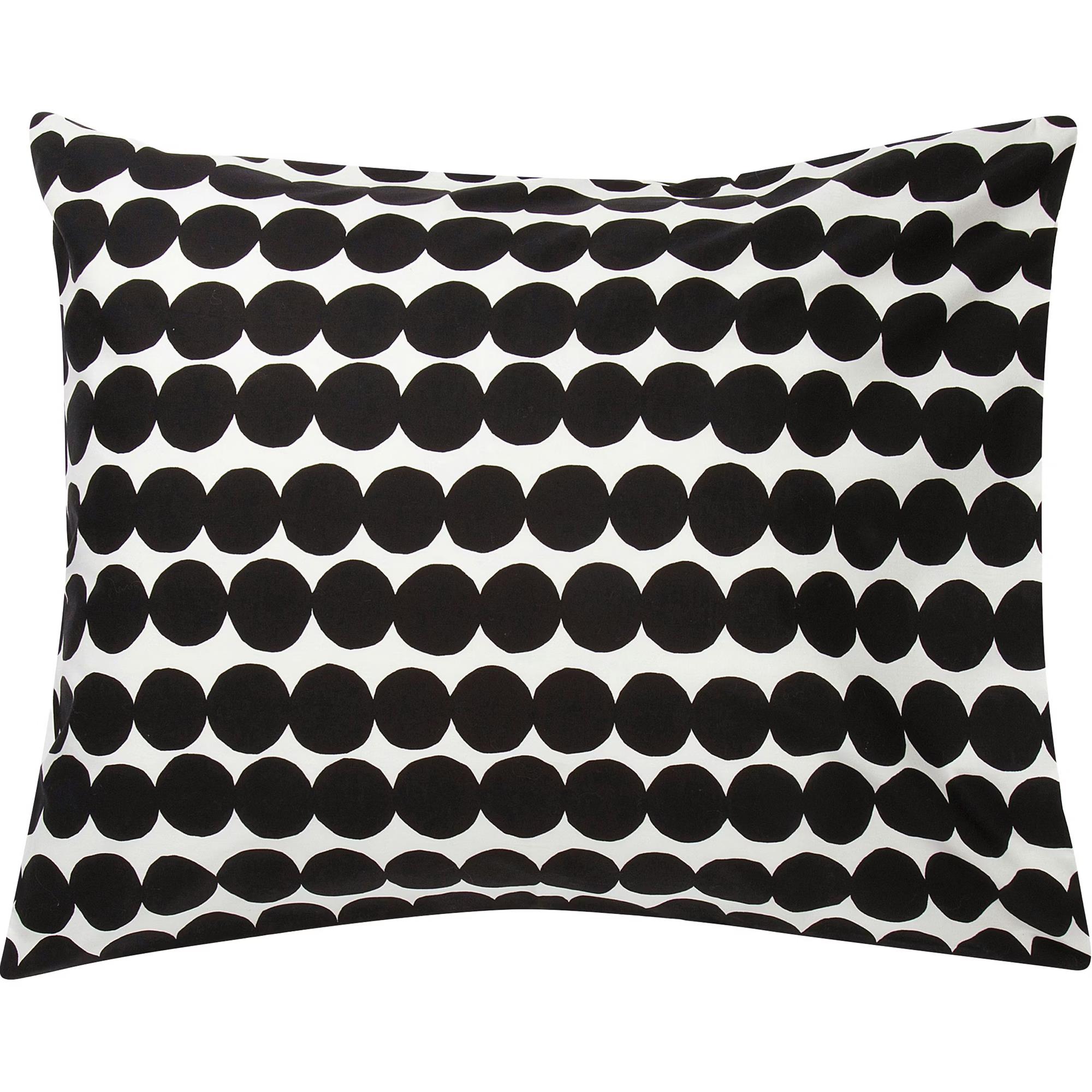 Marimekko Räsymatto Tyynynpäällinen 50x70 Cm / Valkoinen - Tyynyliinat Luomupuuvillaperkaali Musta - 074214-190