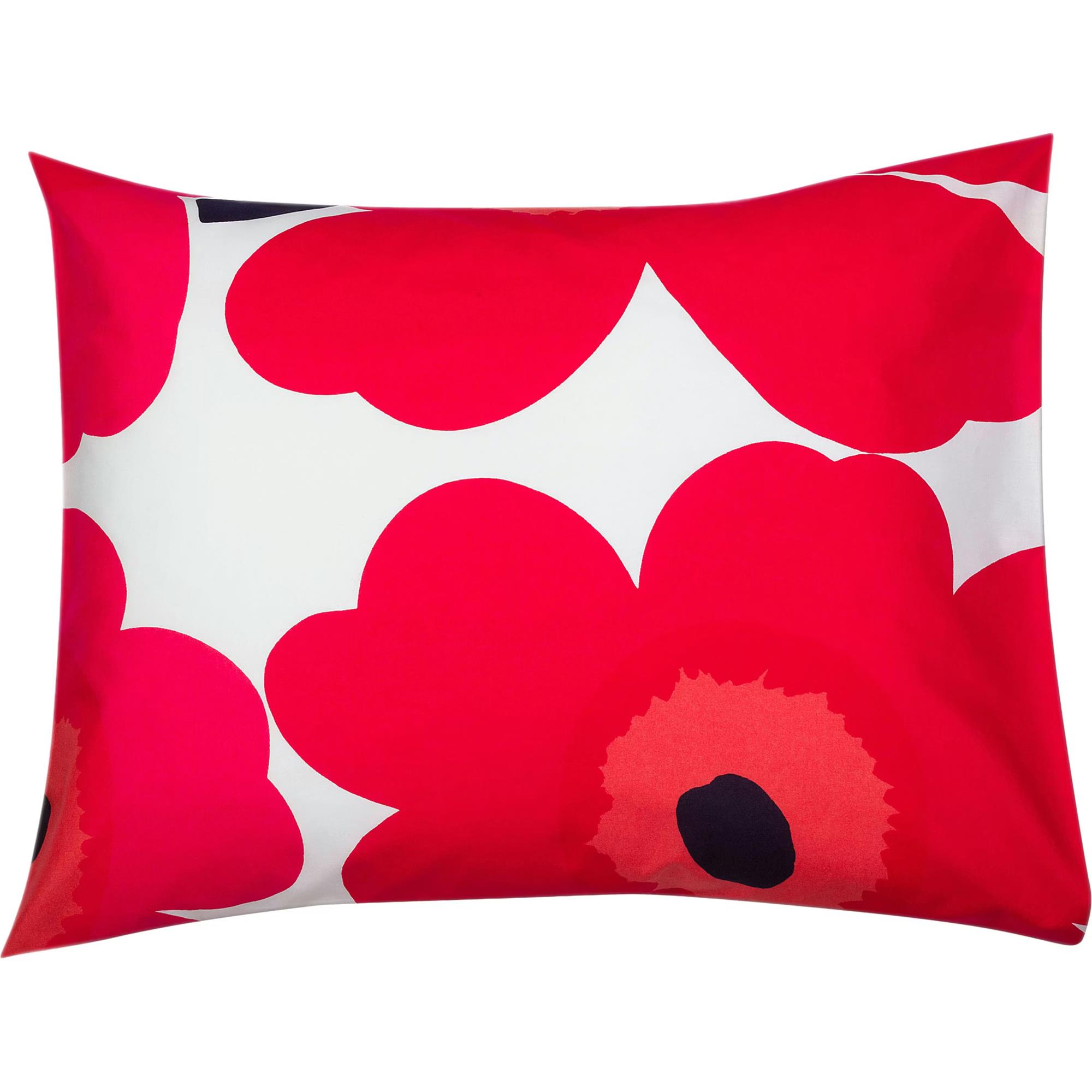 Marimekko Unikko Tyynynpäällinen 60x63 Cm Punainen / - Tyynyliinat Puuvilla Valkoinen - 074205-001