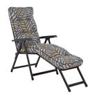 Puutarhan lepotuoli terassille Lena Lounger Black Edition, säädettävä selkänoja, jalkatuki ja pehmustettu tyyny