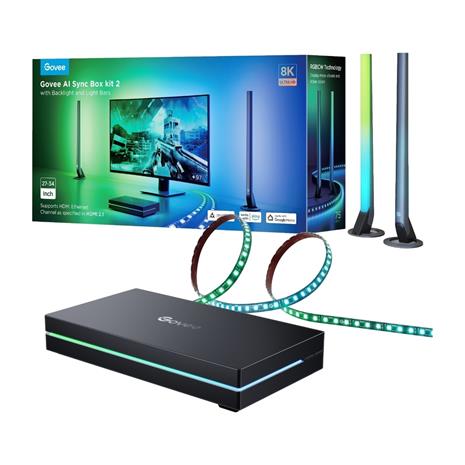 Govee - AI Sync Box Kit 2 ä„lykäs PC-valaistussetti 27-34"" + LED-paneelit Wi-Fi