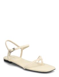 Calvin Klein Square Flat Sandal Strap Lth - Black - 41