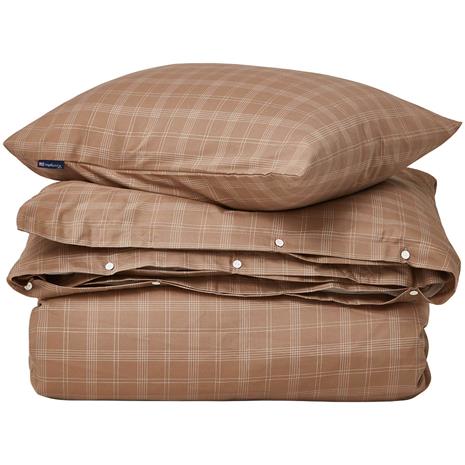 Lexington Checked Lyocell/cotton Vuodesetti 220x220 Cm /valkoinen - Vuodevaatesarjat Puuvilla Ruskea - 12430017-2910-S305