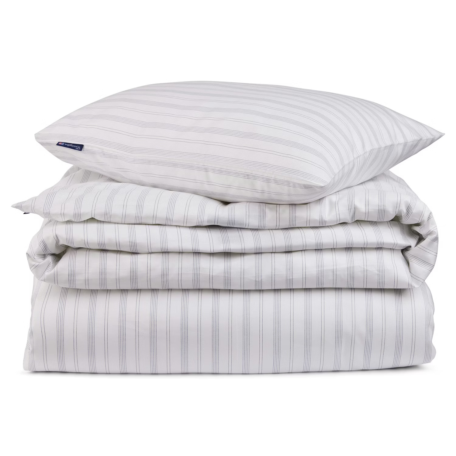 Lexington Striped Lyocell/cotton Vuodesetti 220x220 Cm /usvansininen - Vuodevaatesarjat Puuvilla Valkoinen - 12530017-1089-S305