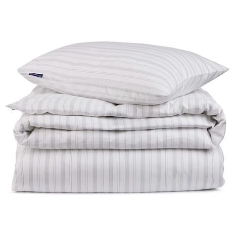 Lexington Striped Lyocell/cotton Bedding Set 220x220 Cm White/misty Blue - Vuodevaatesarjat Puuvilla Valkoinen - 12530017-1089-S305