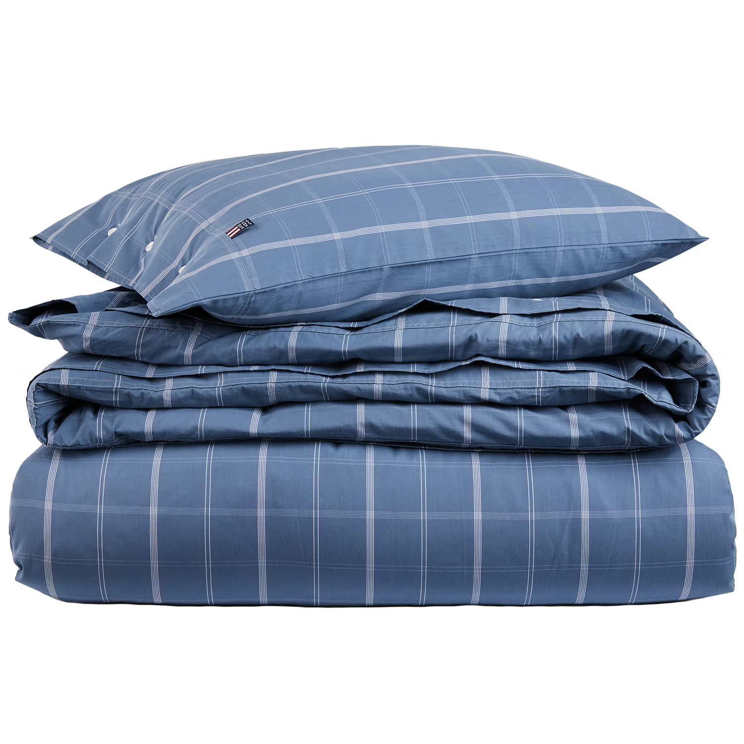 Lexington Checked Vuodesetti 220x220 + 50x60x2 Sininen - Vuodevaatesarjat Puuvillapopliini Misty blue - 12530021-5206-S305