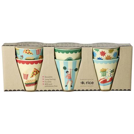 Rice - Melamine Cups with Fun Fair Prints - Mint - Small