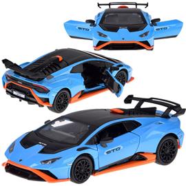 Auto Lamborghini Huracan STO ääni- ja valotehosteilla, sininen