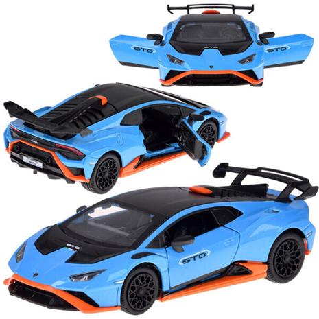 Auto Lamborghini Huracan STO ääni- ja valotehosteilla, sininen