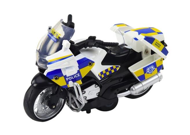 Lelu poliisimoottoripyörä valo- ja äänitehosteilla