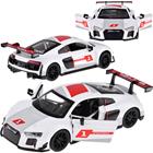 Metallinen urheiluauto Audi R8 LMS valo- ja äänitehosteilla