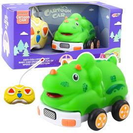 Dinosaurus-auto kaukosäätimellä, vihreä