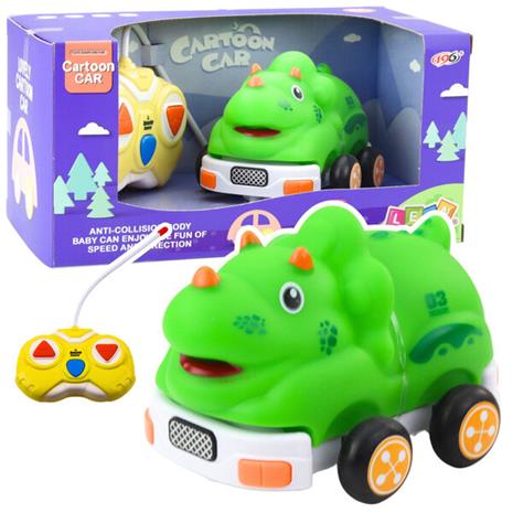 Dinosaurus-auto kaukosäätimellä, vihreä