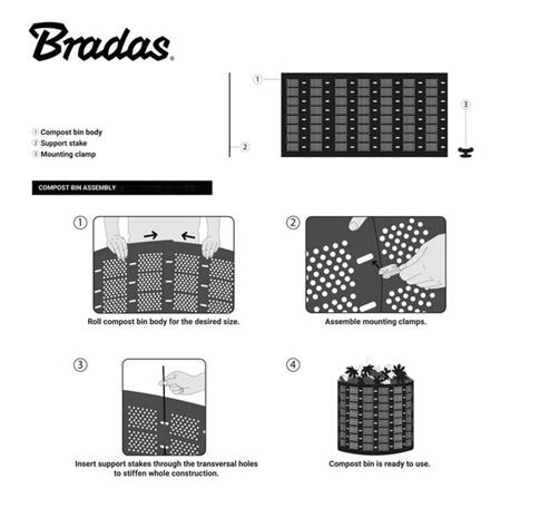 Kompostiastia Bradas, 180 l, Ø50 cm