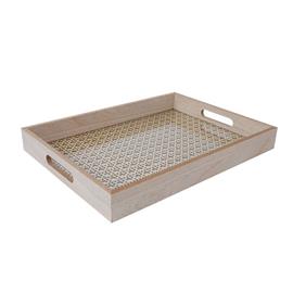 Tarjotin Home4You HAZEL 40x30cm, beige lasimuotoilu