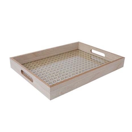 Tarjotin Home4You HAZEL 40x30cm, beige lasimuotoilu